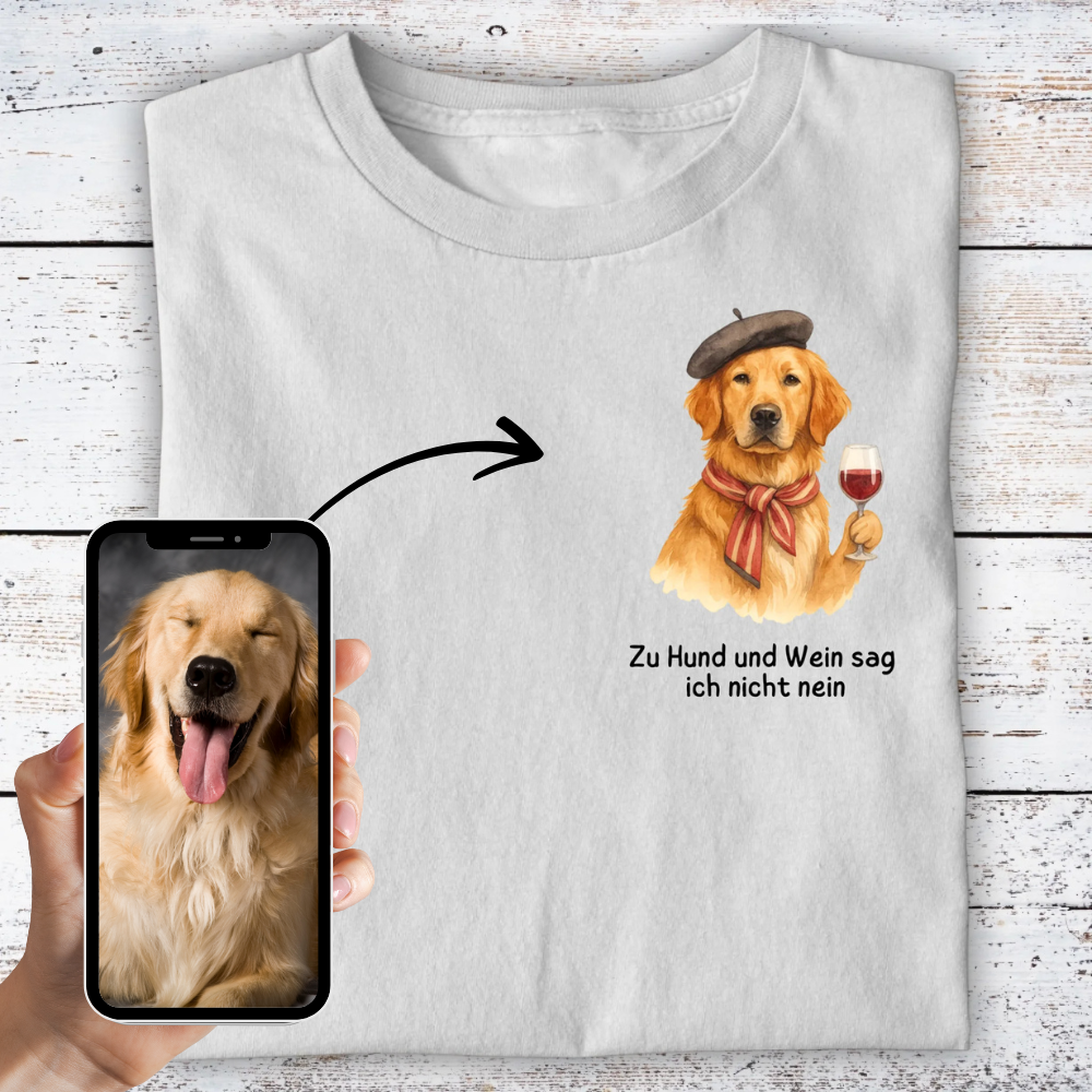 Dog and wine shirt <tc>custom made</tc>